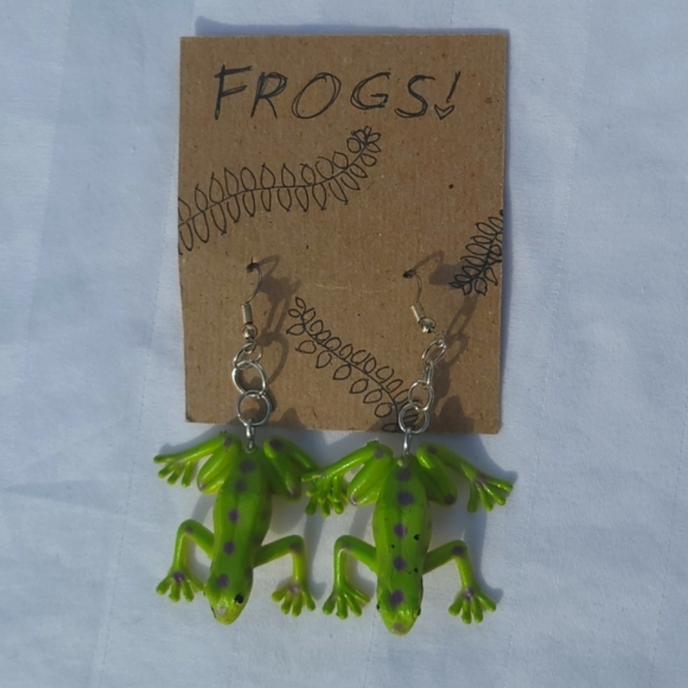 Handmade Frog Earrings